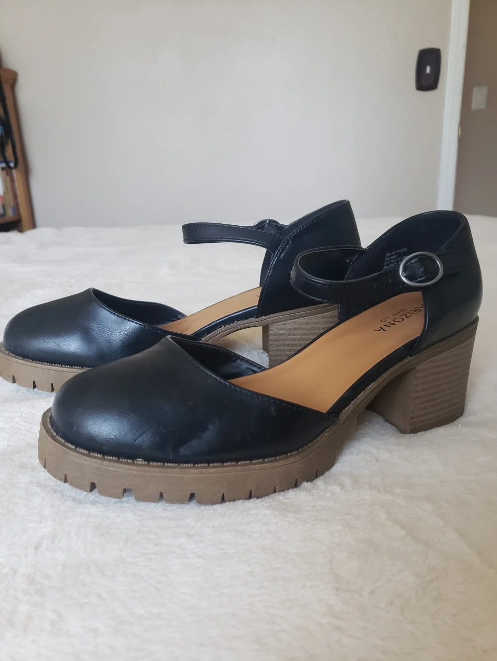 ARIZONA JEAN CO Black Mary Jane Block Heel Shoes Size 8 - Picture 9 of 9